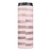 PixDezines Faux Metallic/Roos Gold Stripes Thermosbeker (Achterkant)