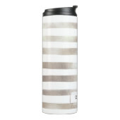 PixDezines Faux Metallic/Silver Stripes Thermosbeker (Gedraaid links)