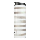 PixDezines Faux Metallic/Silver Stripes Thermosbeker (Geroteerd rechts)