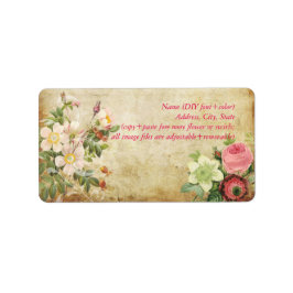 PixDezines faux parchment/ rozen Etiket