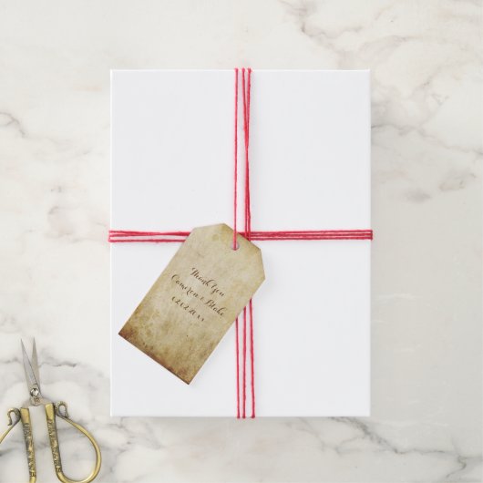 PixDezines  faux perkament Cadeaulabel (Met Touw)