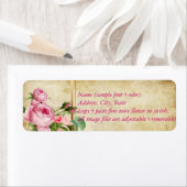 PixDezines faux perkament + rozen Etiket (Insitu)