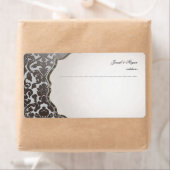 PixDezines faux platina flora damast Etiket (Insitu)