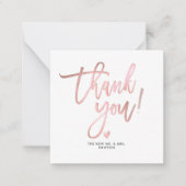 PixDezines Faux Roos Gold Brush Script Dank u Notitiekaartje (Voorkant)