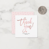 PixDezines Faux Roos Gold Brush Script Dank u Notitiekaartje (Voorkant / Achterkant in situ)