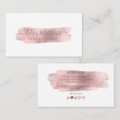 PixDezines Faux Roos Gold Brush Stroke Visitekaartje (Voorkant / Achterkant)