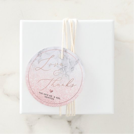 PixDezines Faux Roos Gold Calligraphy Bedankt Bedankjes Labels (In situ)