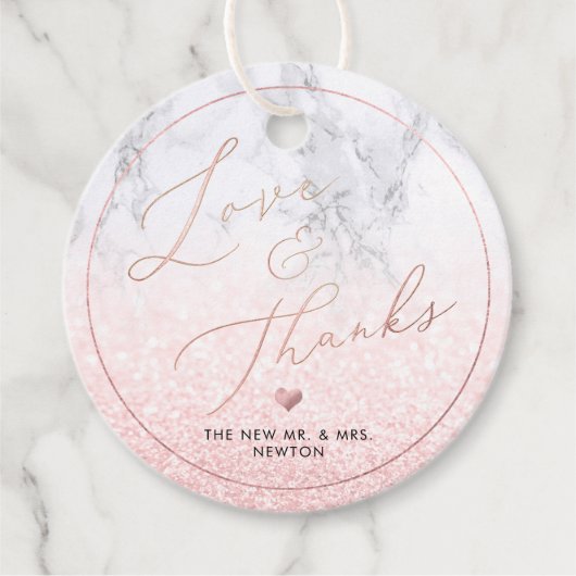 PixDezines Faux Roos Gold Calligraphy Bedankt Bedankjes Labels (Voorkant)