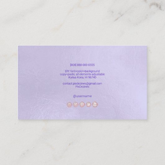 PixDezines Faux Roos Gold chandelier/DIY Bckground Visitekaartje (Achterkant)