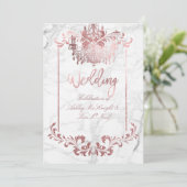 PixDezines Faux Roos Gold Chandelier/Heart/Marble Kaart (Staand voorkant)