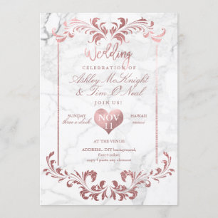 PixDezines Faux Roos Gold Chandelier/Heart/Marble Kaart