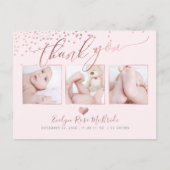 PixDezines Faux Roos Gold Confetti/Bedankt Briefkaart (Voorkant)