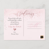 PixDezines Faux Roos Gold Confetti/Geboorte Aankon Aankondigingskaart (Achterkant)