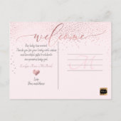 PixDezines Faux Roos Gold Confetti/Geboorte Aankon Aankondigingskaart (Achterkant)