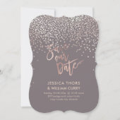 PixDezines Faux Roos Gold Confetti Save the Date (Voorkant)