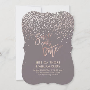 PixDezines Faux Roos Gold Confetti Save the Date