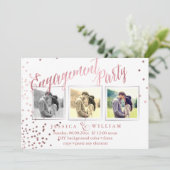 PixDezines Faux Roos Gold Confetti Verloving Kaart (Staand voorkant)