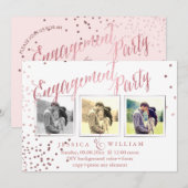 PixDezines Faux Roos Gold Confetti Verloving Kaart (Voorkant / Achterkant)