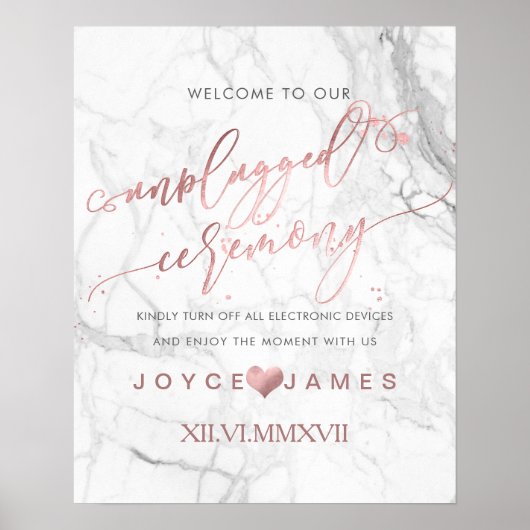 PixDezines Faux Roos Gold/DIY #UNPLUGGED CEREMONY Poster (Voorkant)