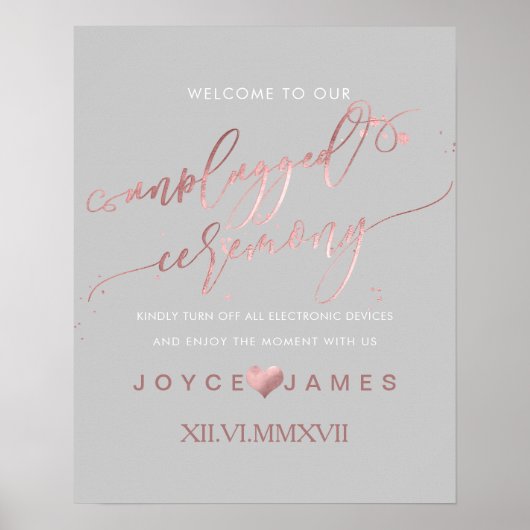 PixDezines Faux Roos Gold/DIY #UNPLUGGED CEREMONY Poster (Voorkant)