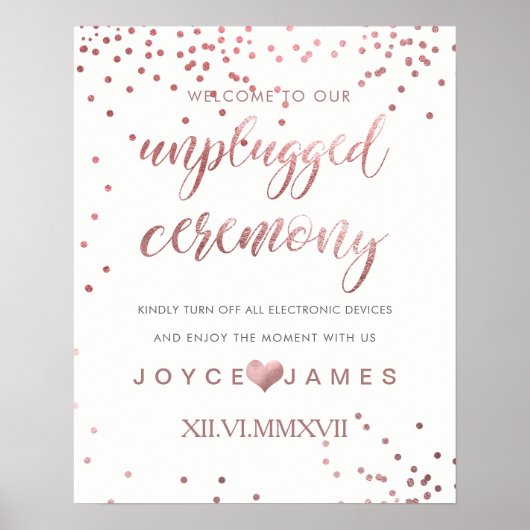 PixDezines Faux Roos Gold/DIY #UNPLUGGED CEREMONY Poster (Voorkant)