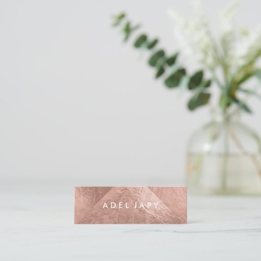 PixDezines Faux Roos Gold Foil Tiles Mini Visitekaartje (Staand voorkant)