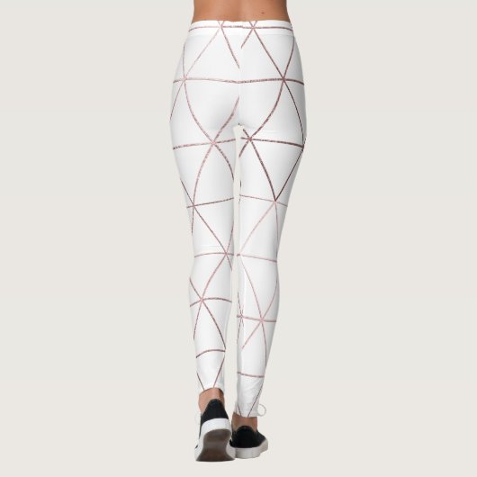 PixDezines Faux Roos Gold Geometric/Triangles Leggings (Achterkant)