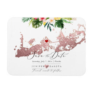 PixDezines Faux Roos Gold Key West Map, DIY hart Magneet