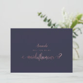 PixDezines Faux Roos Gold Maid of Honor Kaart (Staand voorkant)