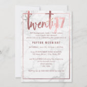 PixDezines Faux Roos Gold/Marble Afstuderen Kaart (Achterkant)