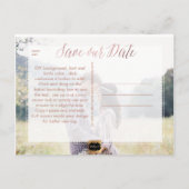 PixDezines FAUX ROOS GOLD/MARBLE/SAVE DATE Aankondigingskaart (Achterkant)