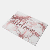 PixDezines FAUX ROOS GOLD MARBLE, WELKOM Deurmat (Schuin)