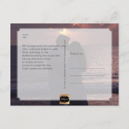 PixDezines Faux Roos Gold Save the Date/Heart Aankondigingskaart (Achterkant)