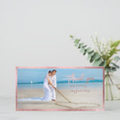 PixDezines Faux Roos Gold Scallop lijst/dank u Bedankkaart (Staand voorkant)