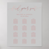 PixDezines Faux Roos Gold Script, Zitdiagram Poster (Voorkant)