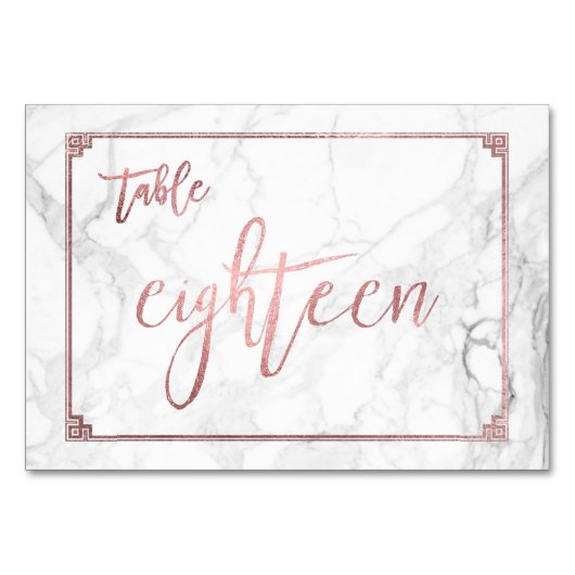 PixDezines Faux Roos Gold/Table No1-18/Marble Kaart (Voorkant)