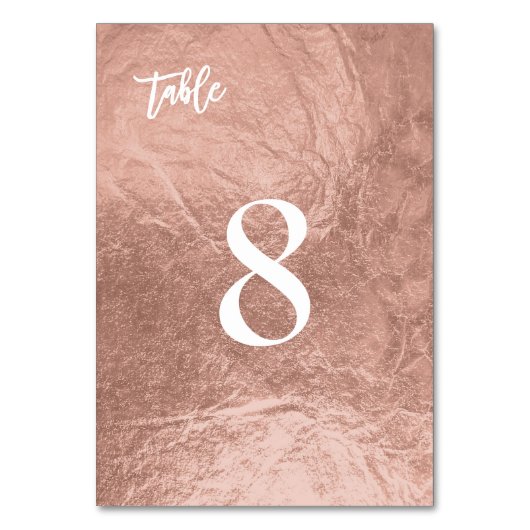 PixDezines Faux Roos Gold/Table No. Kaart (Voorkant)