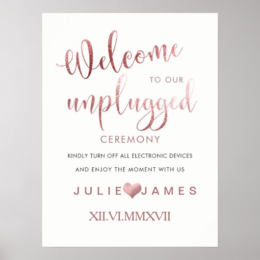 PixDezines Faux Roos Gold/#UNPLUGGED Poster (Voorkant)