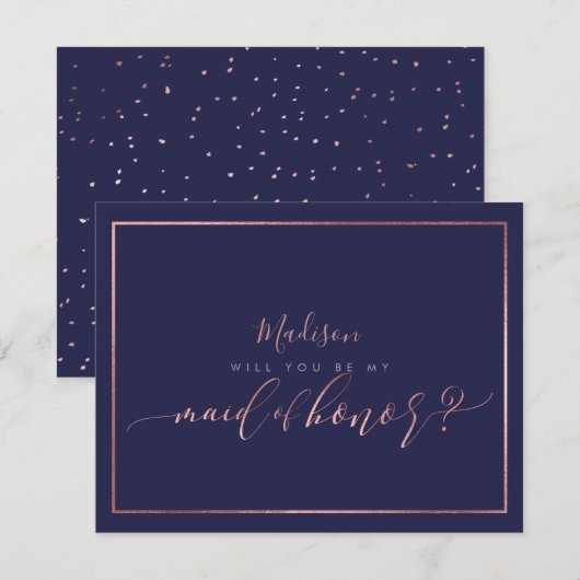 PixDezines Faux Roos Gold Wil Je Maid Van Zijn Kaart (Voorkant / Achterkant)