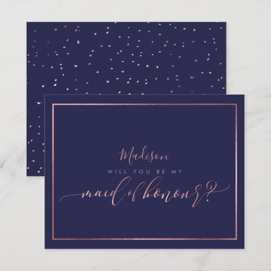 PixDezines Faux Roos Gold Wil Je Maid Van Zijn Kaart (Voorkant / Achterkant)