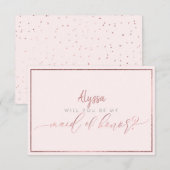 PixDezines Faux Roos Gold Wil Je Maid Van Zijn Kaart (Voorkant / Achterkant)