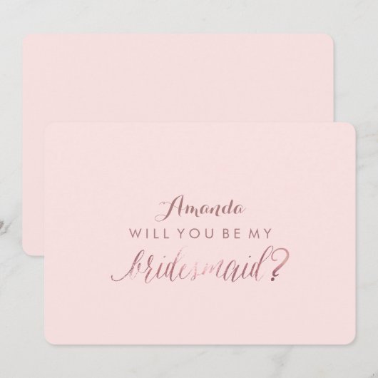 PixDezines Faux Roos Gold wil je ..Mijn Bridesmaid Kaart (Voorkant / Achterkant)