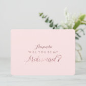 PixDezines Faux Roos Gold wil je ..Mijn Bridesmaid Kaart (Staand voorkant)