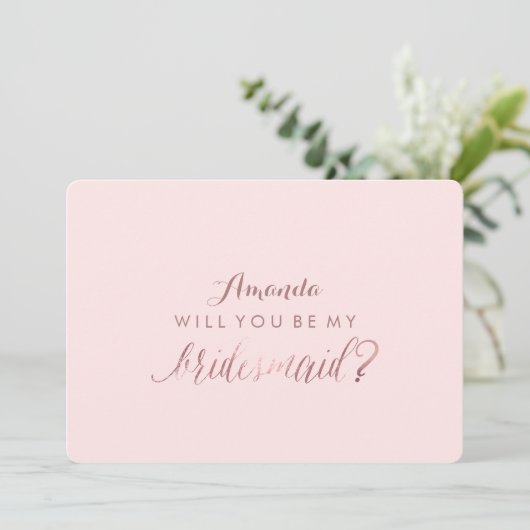 PixDezines Faux Roos Gold wil je ..Mijn Bridesmaid Kaart (Staand voorkant)