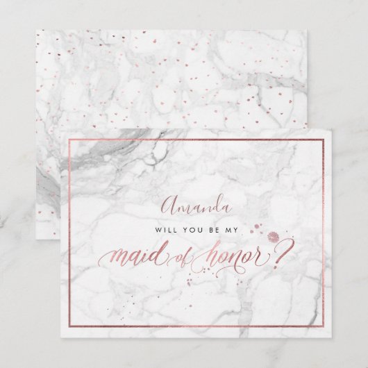 PixDezines Faux Roos Gold Will You Maid of Honor Kaart (Voorkant / Achterkant)