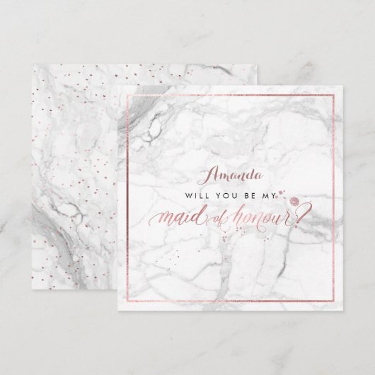 PixDezines Faux Roos Gold Will You Maid of Honor Kaart (Voorkant / Achterkant)