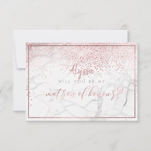 PixDezines Faux Roos Gold zal je matron zijn Kaart (Voorkant)