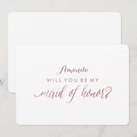 PixDezines Faux Roos Gold zal je mijn meid zijn... Kaart (Voorkant / Achterkant)