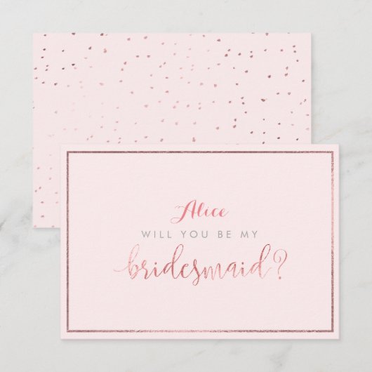 PixDezines Faux Roos Gold zal je zijn..Bridesmaid Kaart (Voorkant / Achterkant)