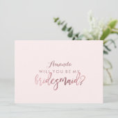 PixDezines Faux Roos Gold zal je zijn..Bridesmaid Kaart (Staand voorkant)